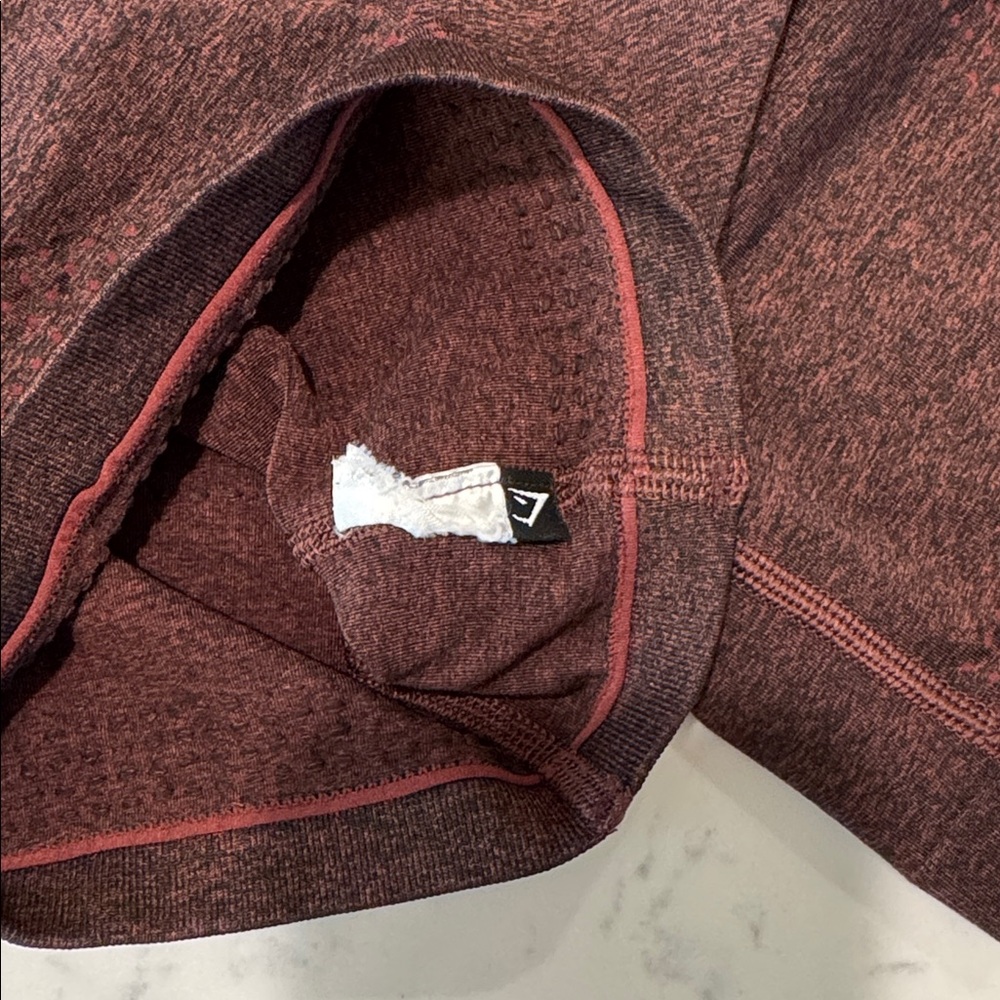 GYMSHARK Women’s Seamless High-Rise Bike Shorts Deep Burgundy Lift Workout MED - Picture 5 of 6